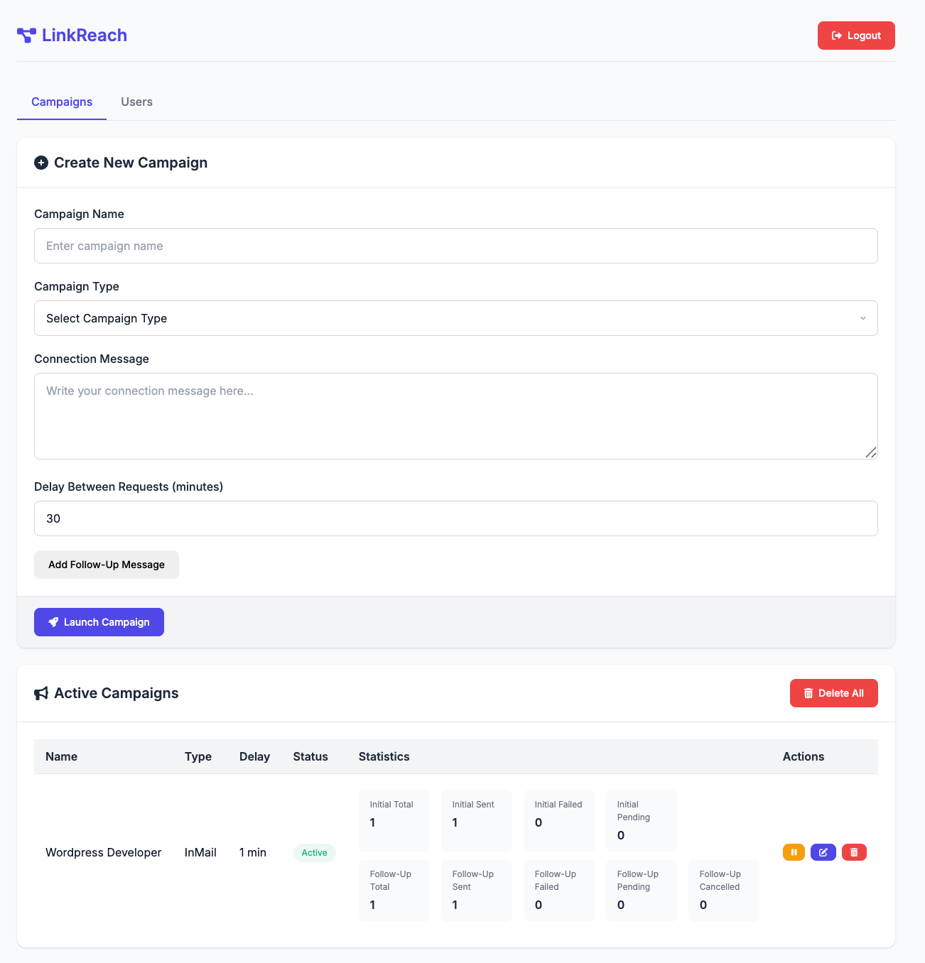 LinkReach — LinkedIn outreach extension