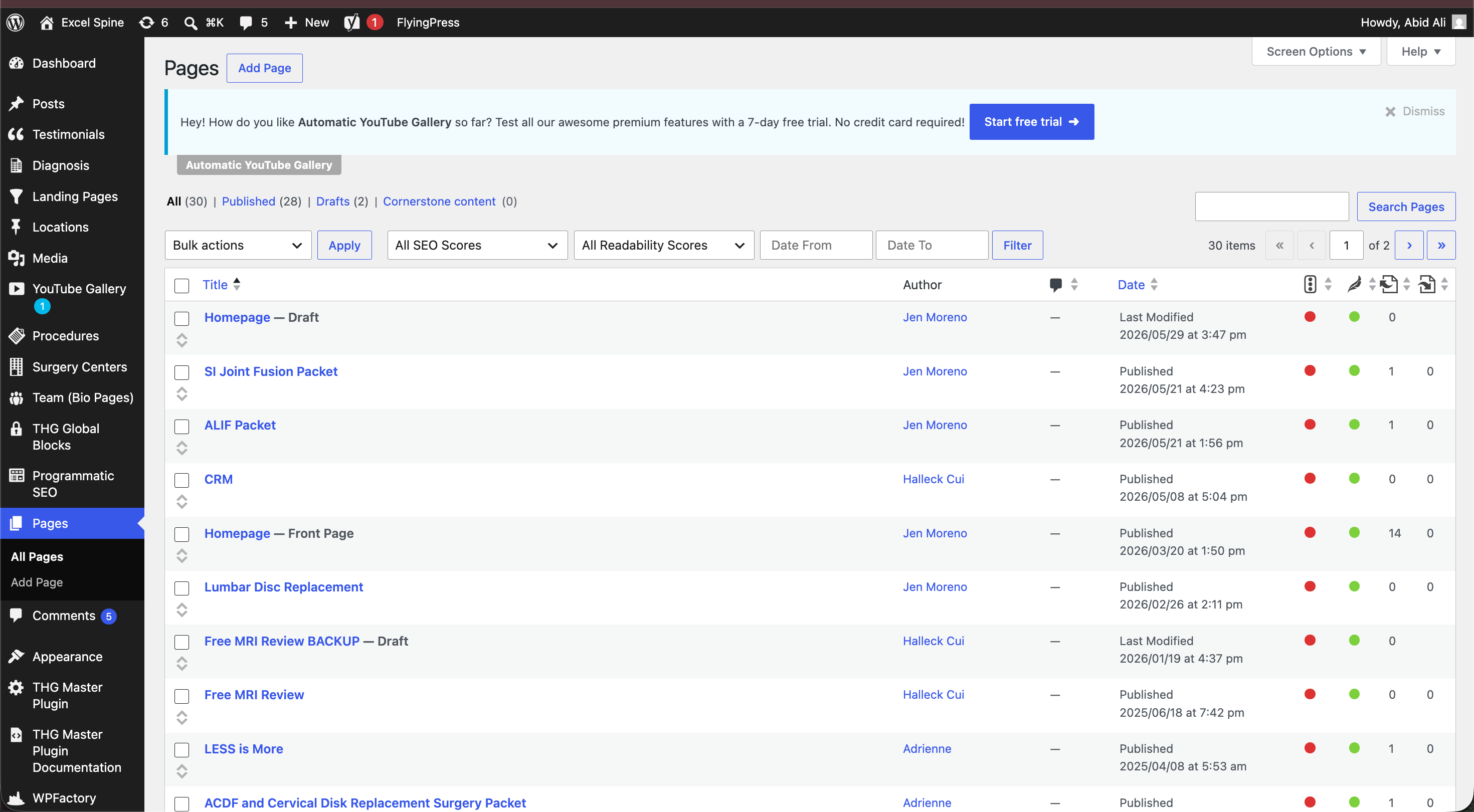 Excel Spine WordPress Website — screenshot 1