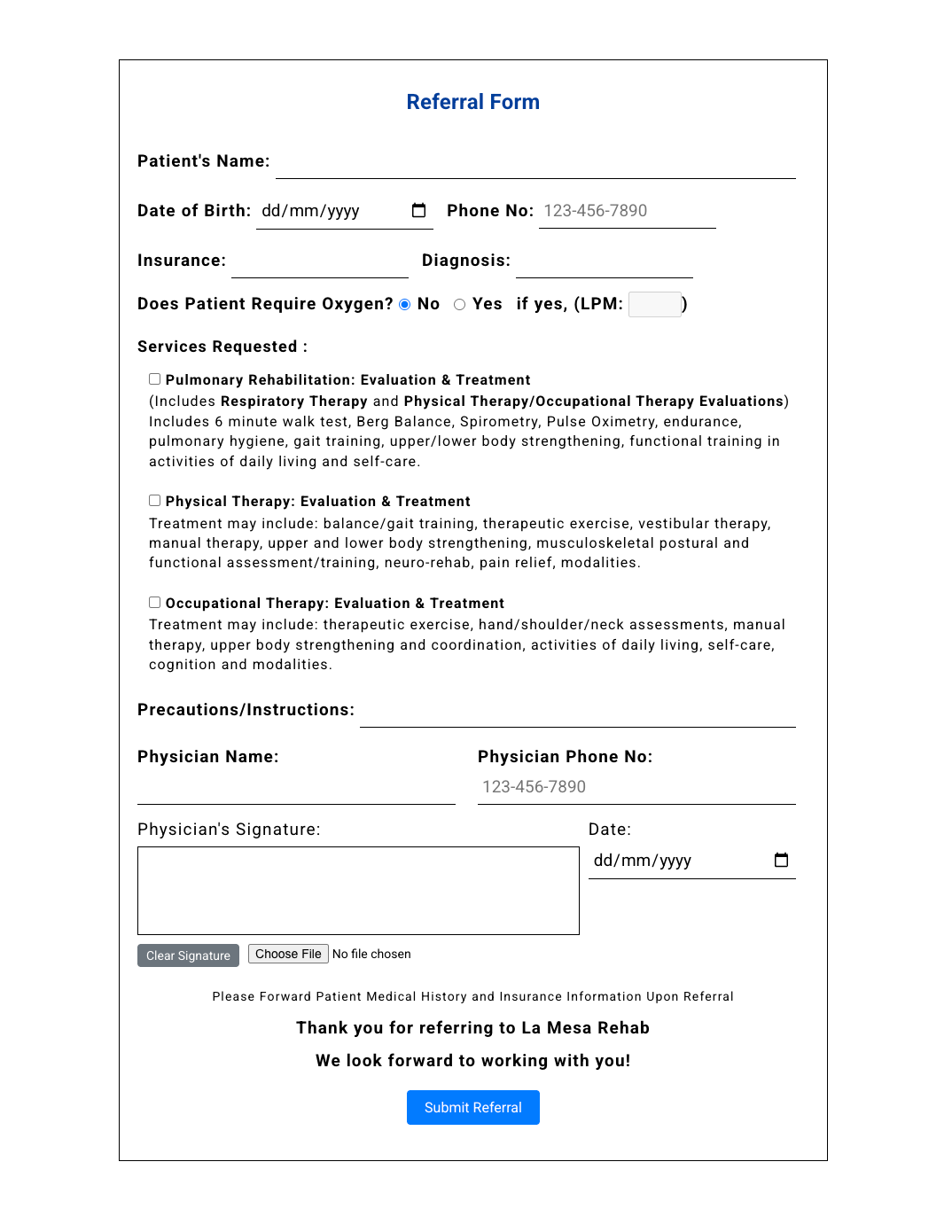 La Mesa Rehab Squarespace Website — screenshot 3
