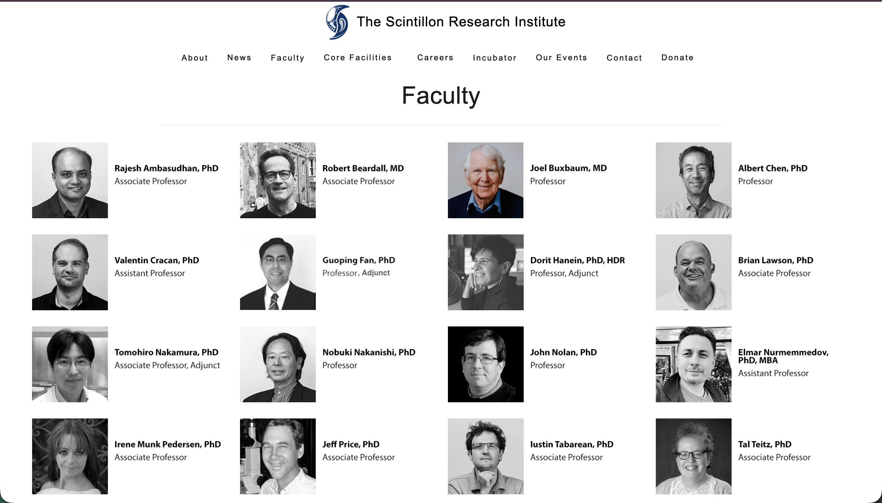 Scintillon Research Institute Website — screenshot 2